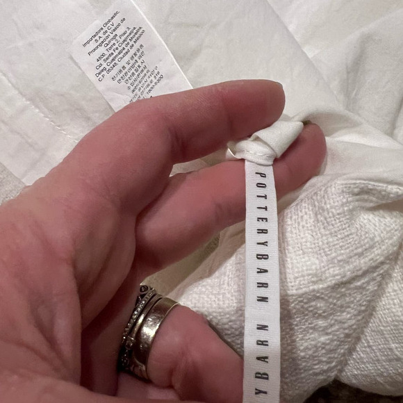 Pottery Barn Seaton Textured Cotton Curtain Panel White 50” x 84” - Picture 4 of 4